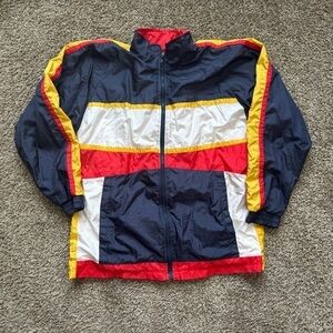 Vintage LAVON 1990s Nylon Windbreaker Color Block Full zip